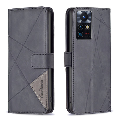 Infinix Zero X Neo Rhombus Texture Leather Phone Case with Magnetic Buckle and Card Holder