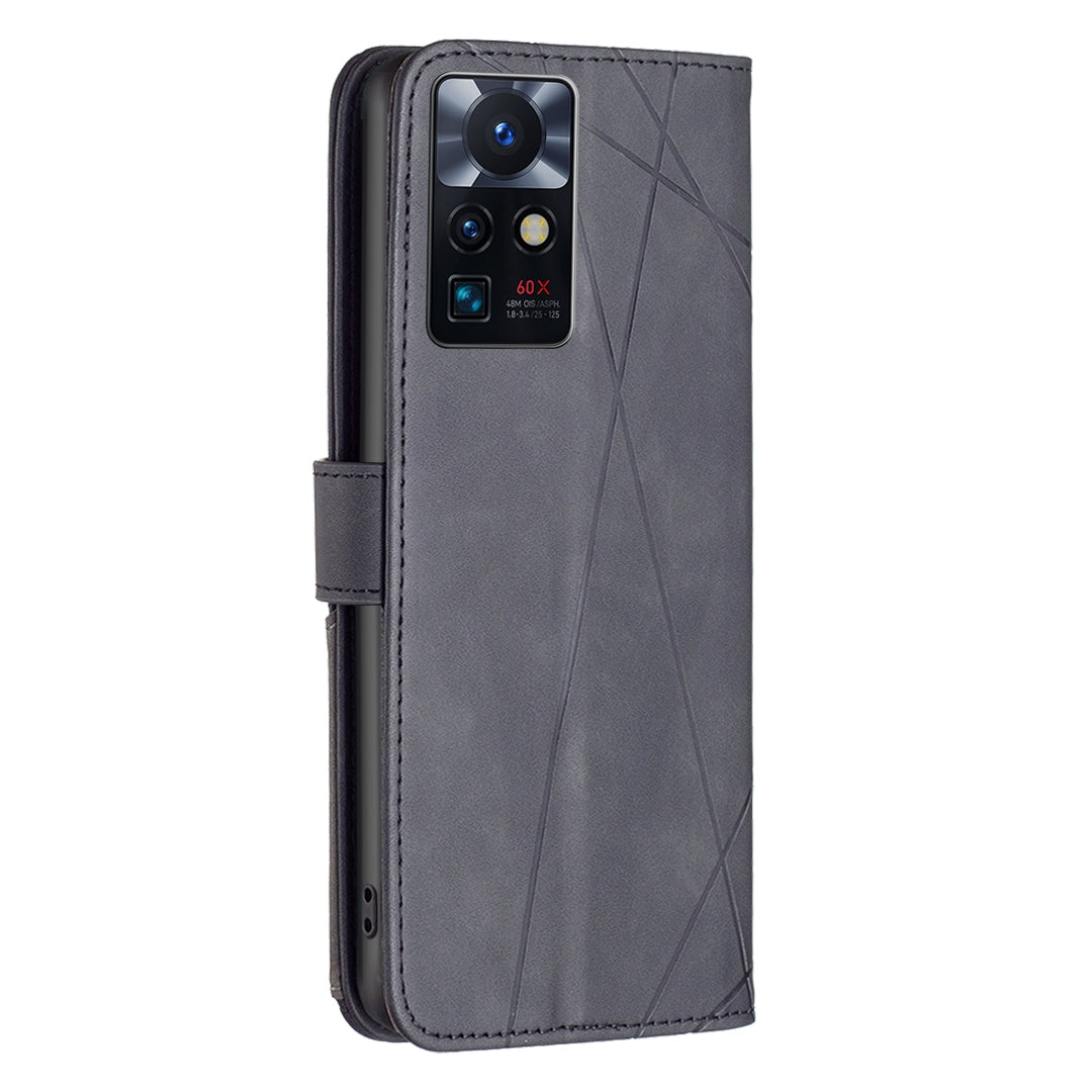 Infinix Zero X Neo Rhombus Texture Leather Phone Case with Magnetic Buckle and Card Holder