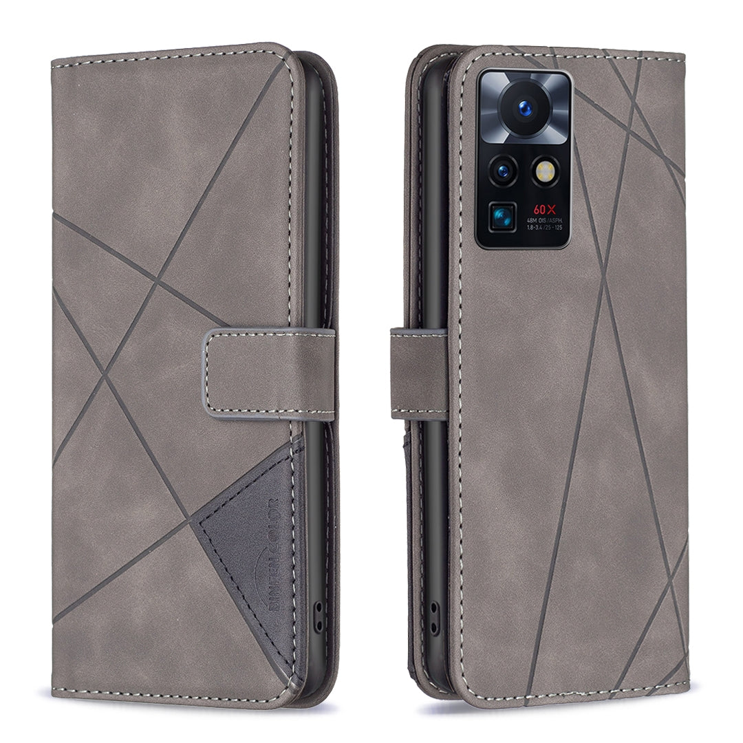 Infinix Zero X Neo Rhombus Texture Leather Phone Case with Magnetic Buckle and Card Holder