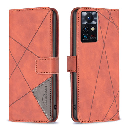 Infinix Zero X Neo Rhombus Texture Leather Phone Case with Magnetic Buckle and Card Holder