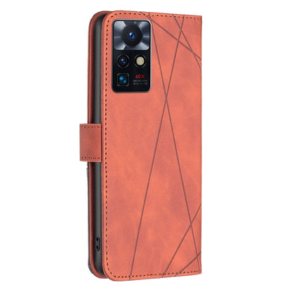 Infinix Zero X Neo Rhombus Texture Leather Phone Case with Magnetic Buckle and Card Holder