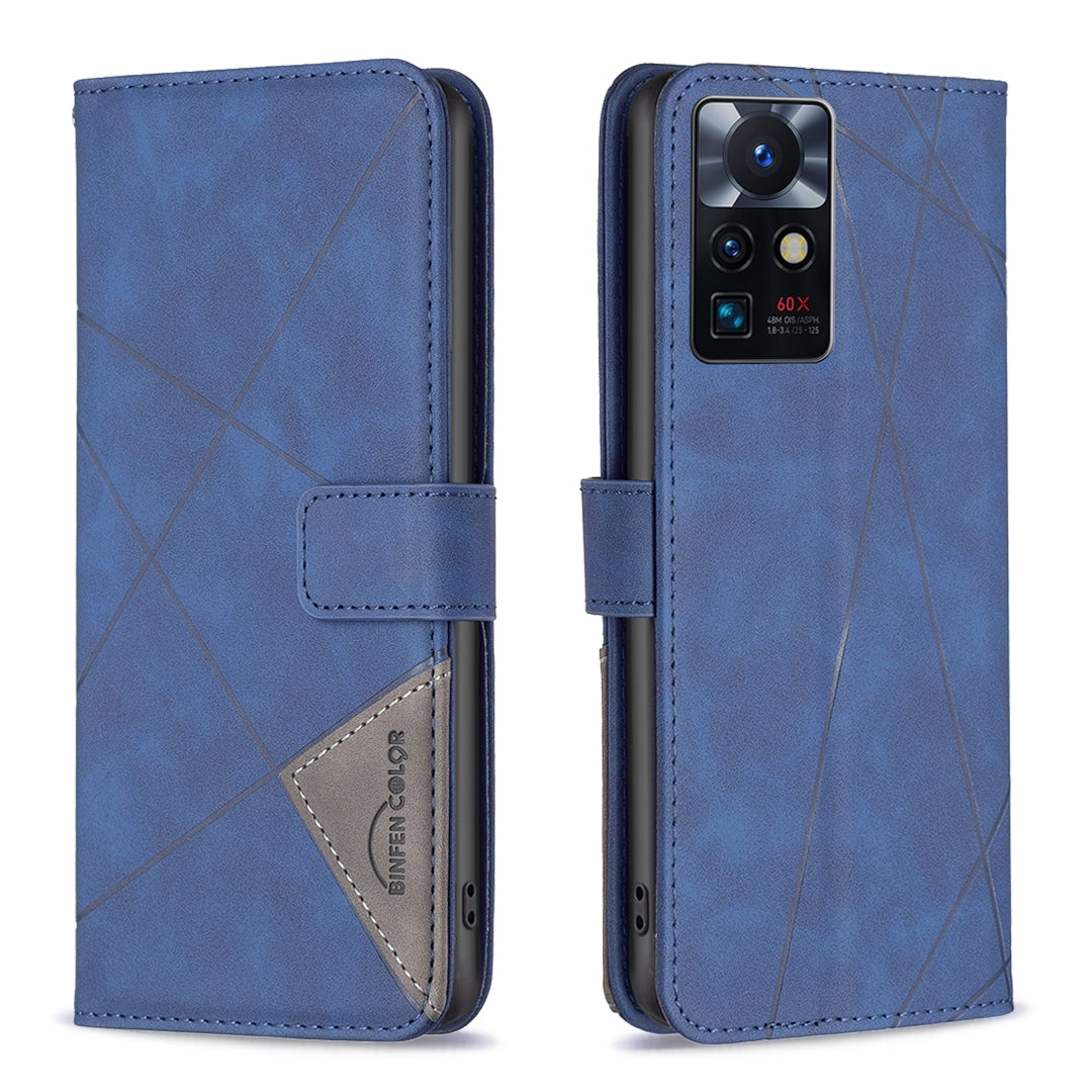 Infinix Zero X Neo Rhombus Texture Leather Phone Case with Magnetic Buckle and Card Holder