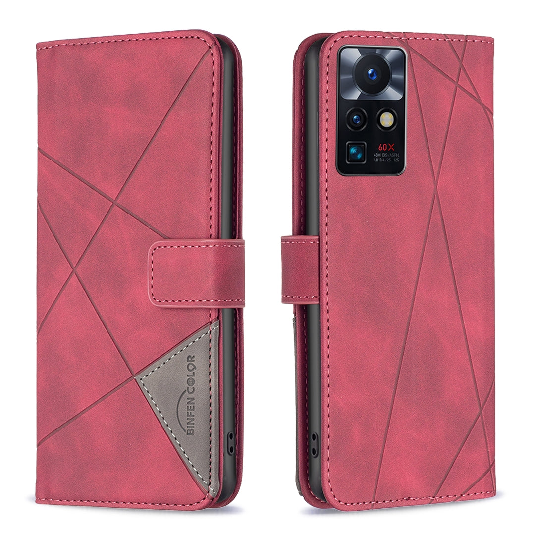 Infinix Zero X Neo Rhombus Texture Leather Phone Case with Magnetic Buckle and Card Holder