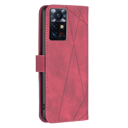 Infinix Zero X Neo Rhombus Texture Leather Phone Case with Magnetic Buckle and Card Holder