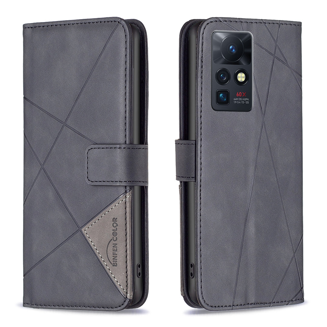 Infinix Zero X Rhombus Texture Leather Phone Case with Magnetic Buckle and Card Holder