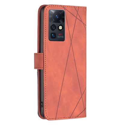 Infinix Zero X Rhombus Texture Leather Phone Case with Magnetic Buckle and Card Holder