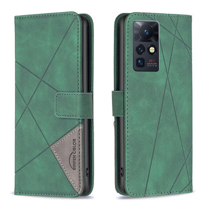 Infinix Zero X Pro Rhombus Texture Leather Phone Case with Magnetic Buckle and Card Holder