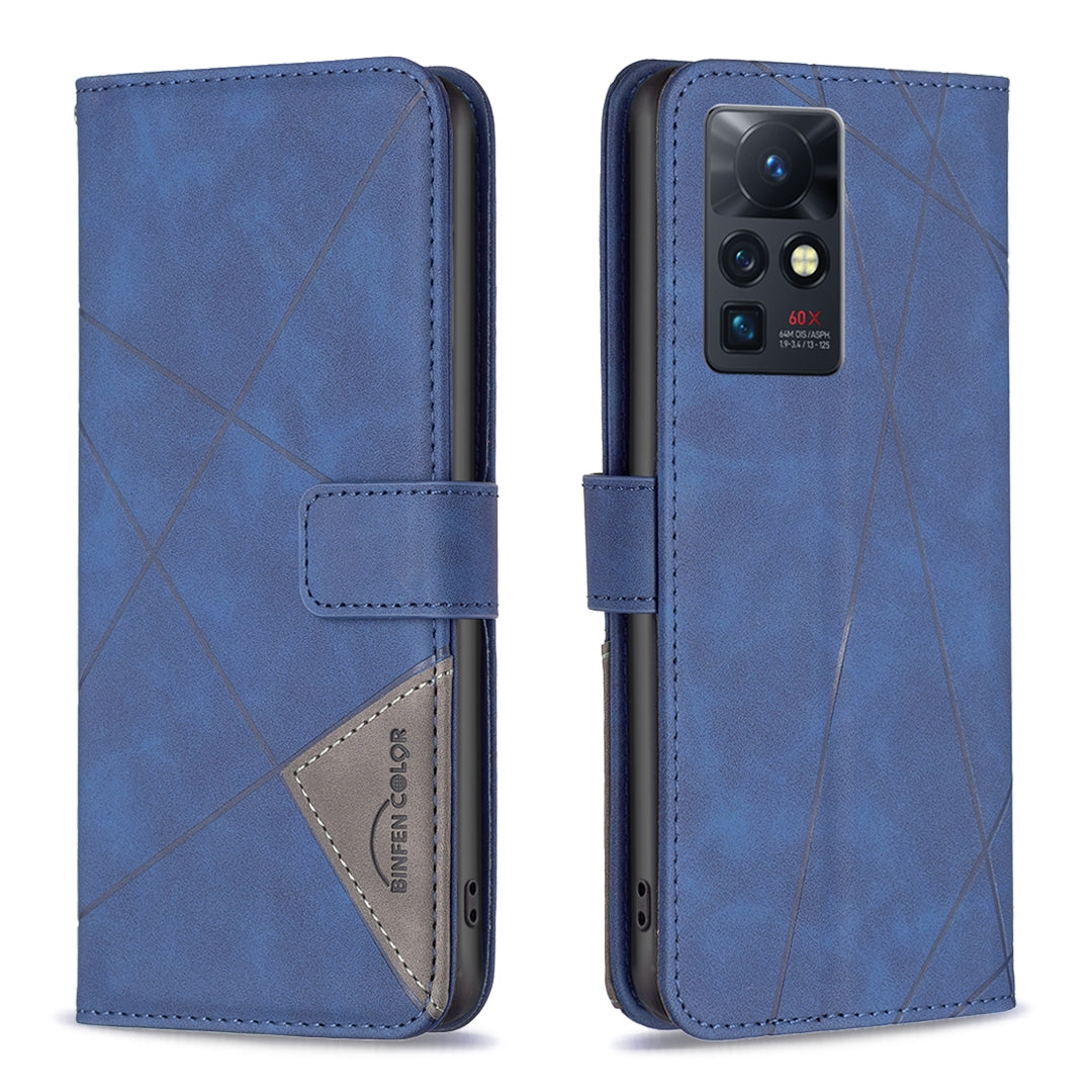 Infinix Zero X Rhombus Texture Leather Phone Case with Magnetic Buckle and Card Holder