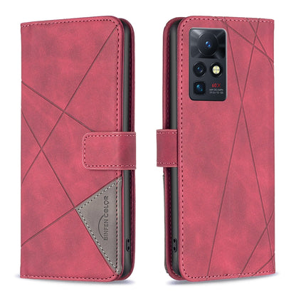 Infinix Zero X Pro Rhombus Texture Leather Phone Case with Magnetic Buckle and Card Holder