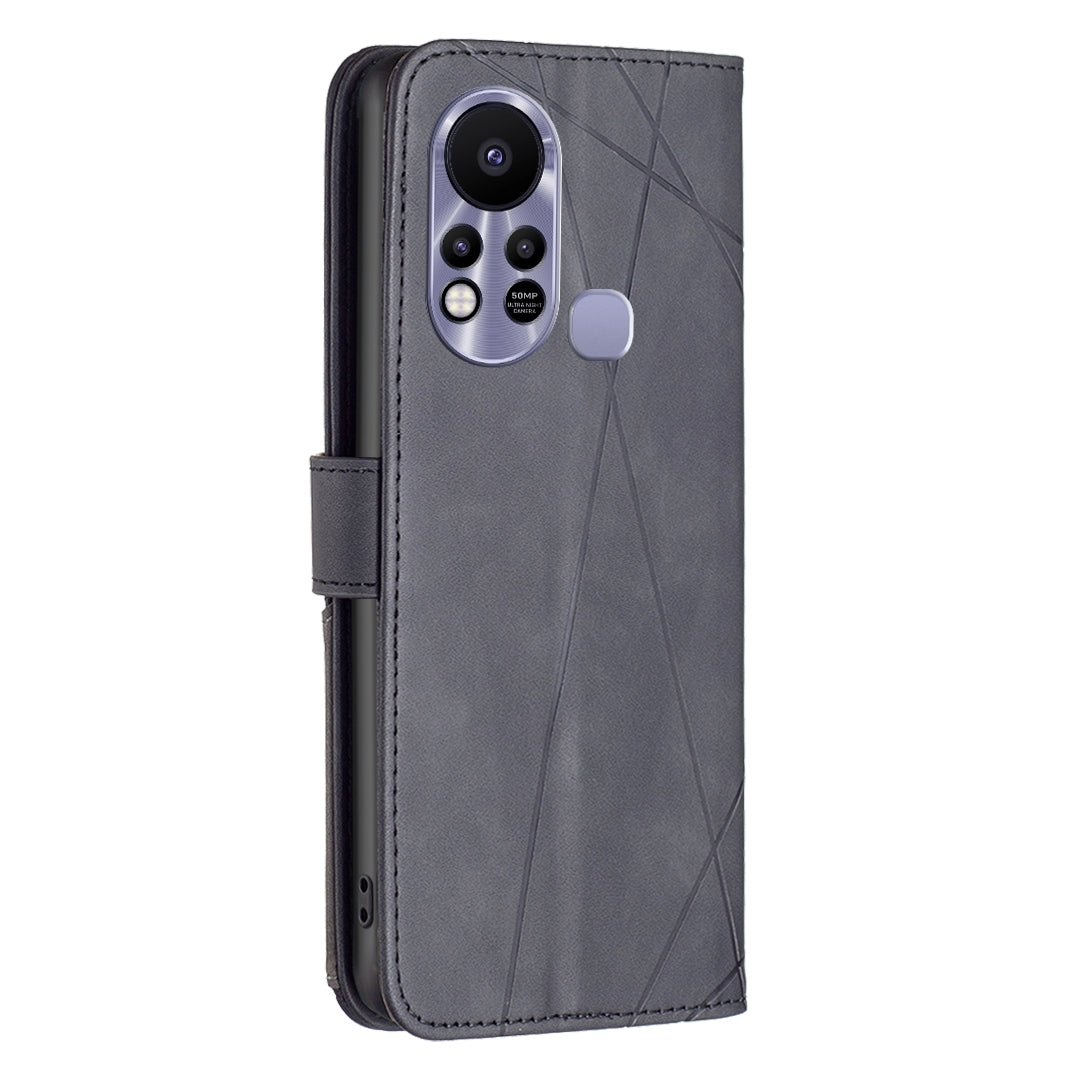 Infinix Hot 11s NFC Rhombus Texture Leather Phone Case with Magnetic Buckle and Card Holder