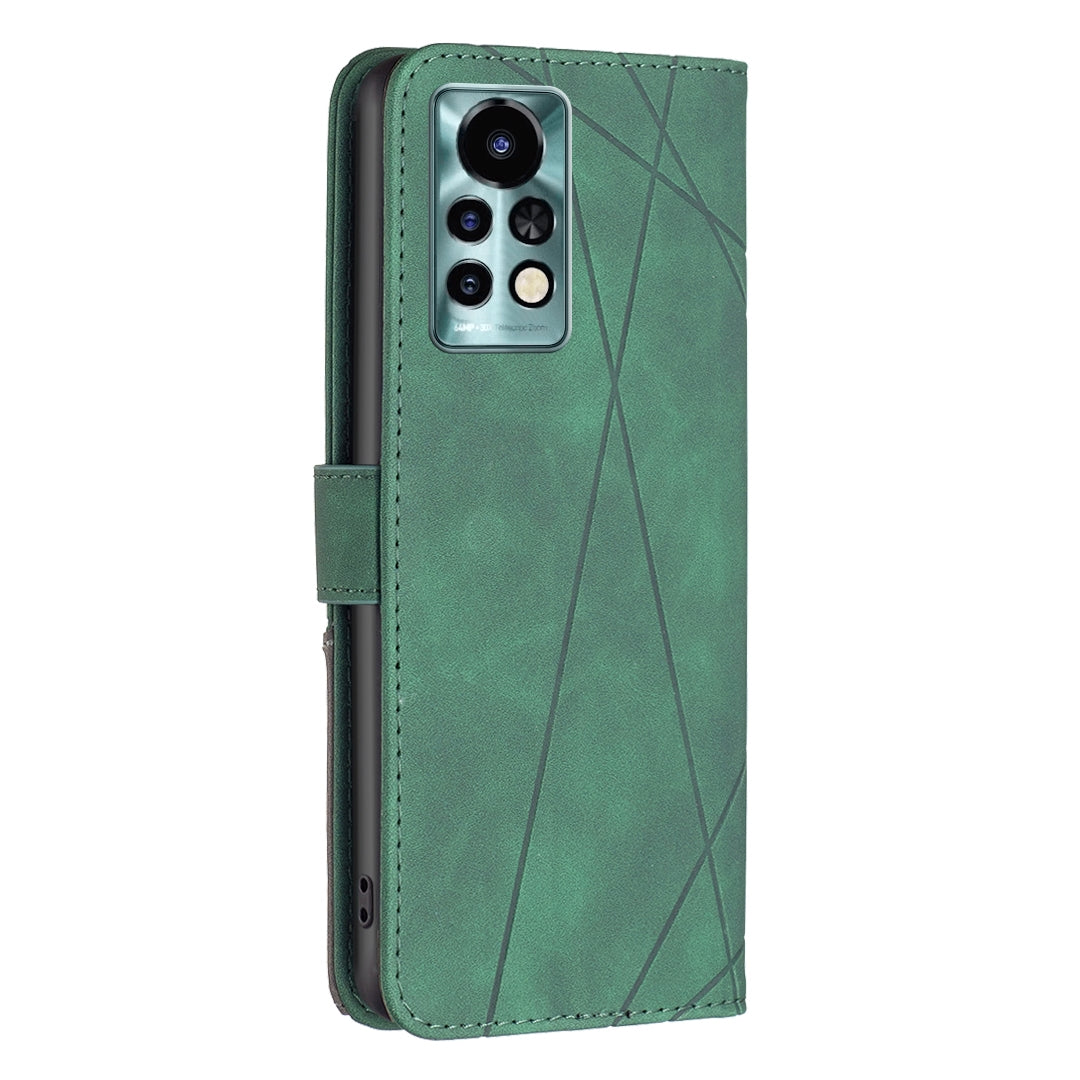 Infinix Note 11 Pro Rhombus Texture Leather Phone Case with Magnetic Buckle and Card Holder