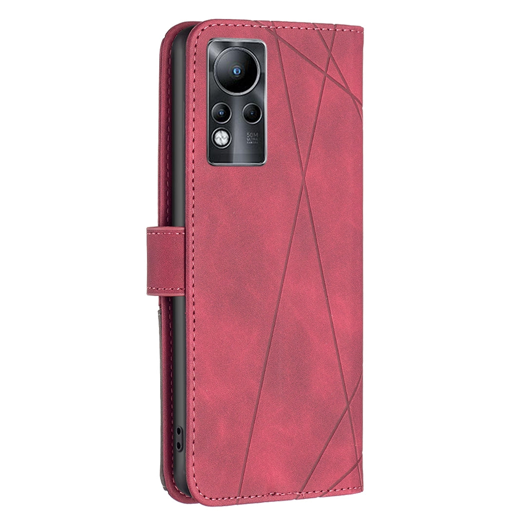 Infinix Note 11 Rhombus Texture Leather Phone Case with Magnetic Buckle and Card Holder