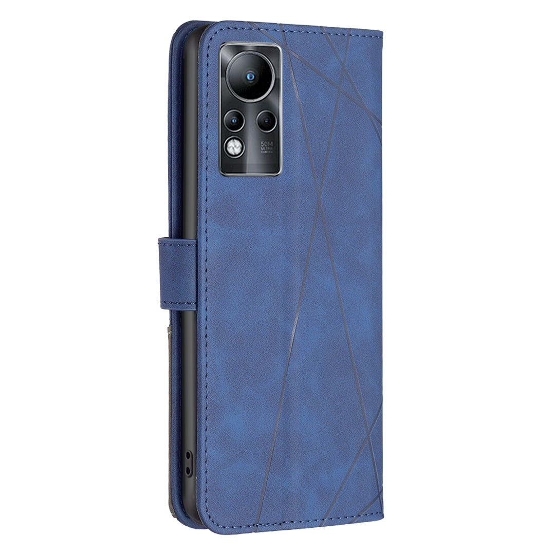 Infinix Note 11 Rhombus Texture Leather Phone Case with Magnetic Buckle and Card Holder