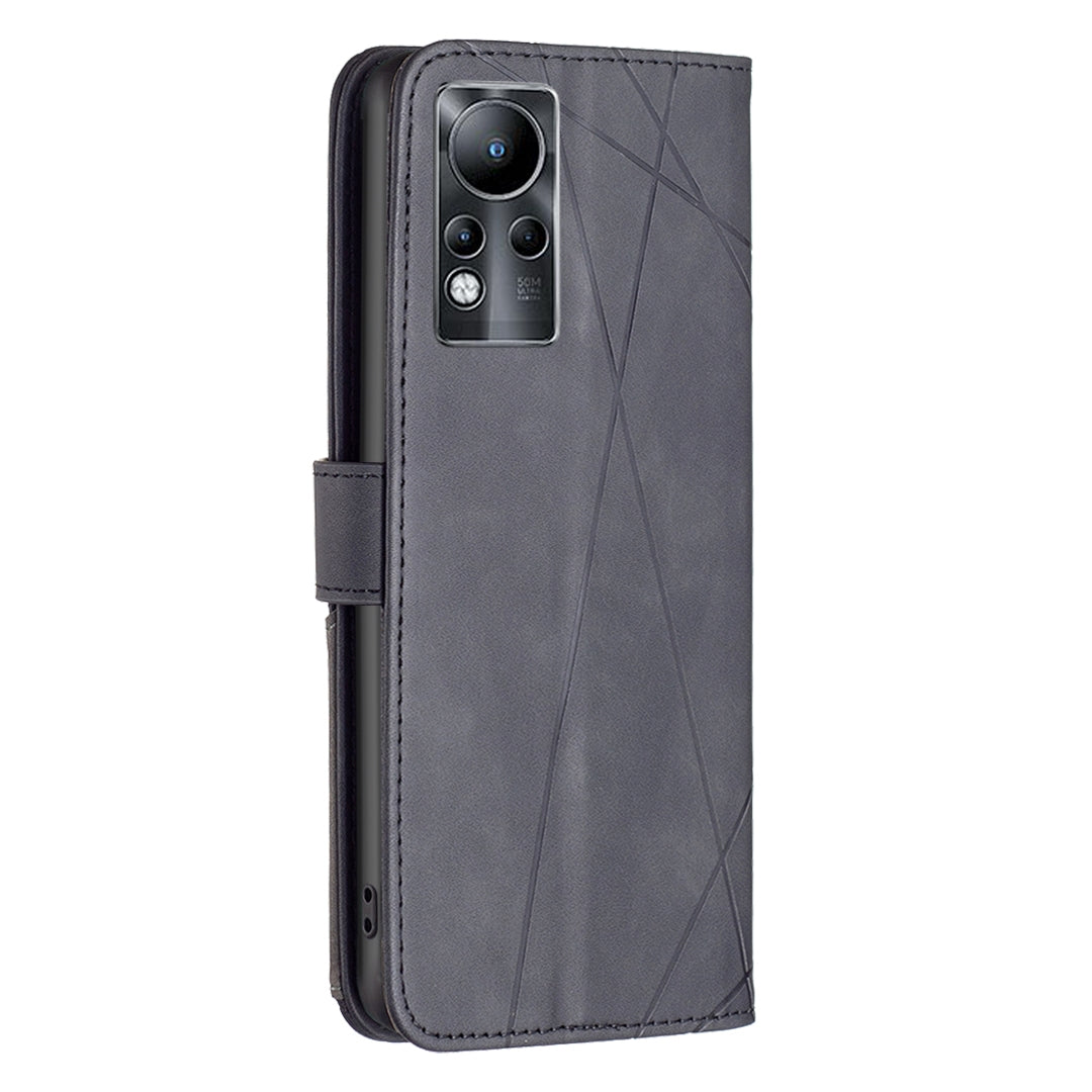 Infinix Note 11 Rhombus Texture Leather Phone Case with Magnetic Buckle and Card Holder