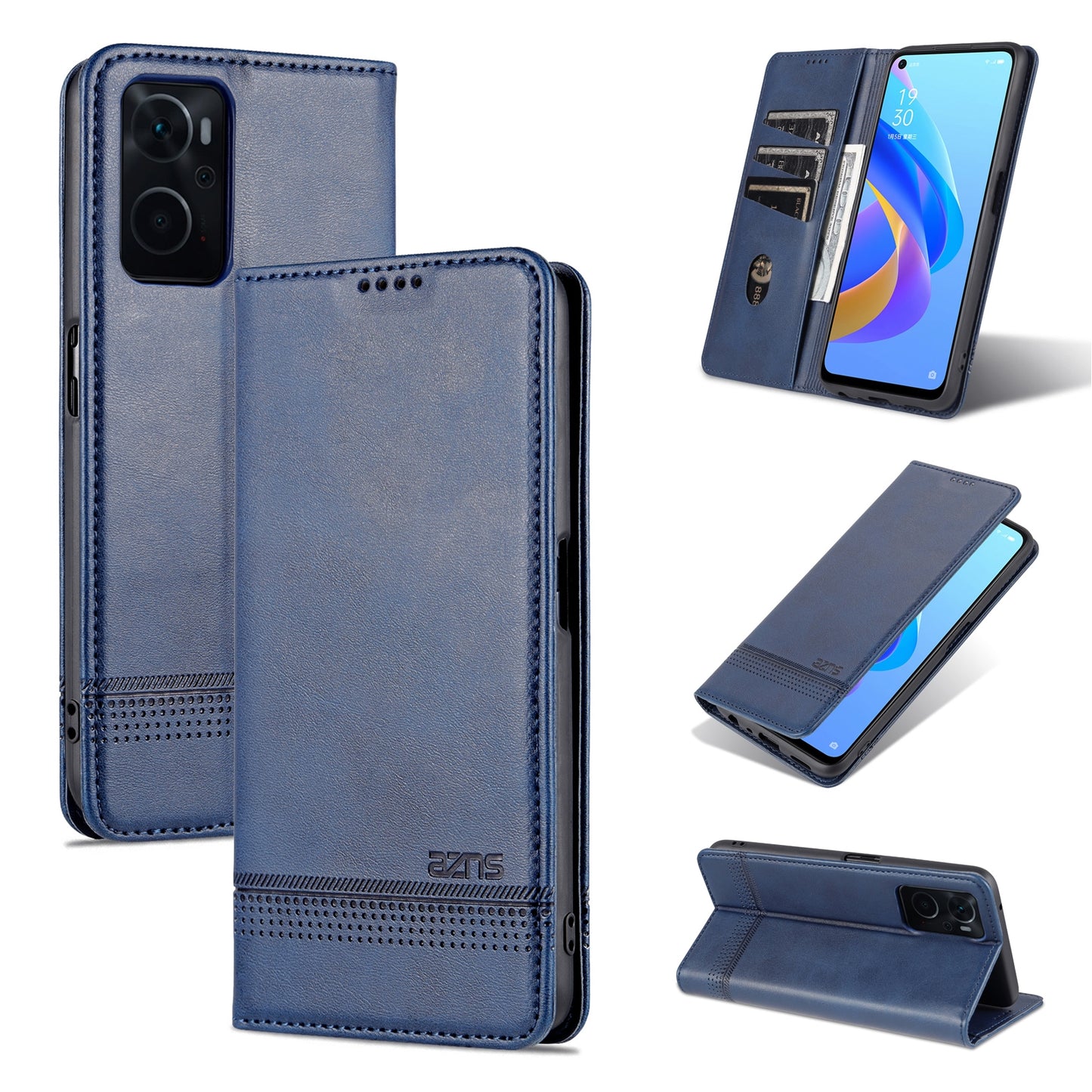 OPPO K10/A96 4G/Realme 9i Leather Wallet Case with Card Holder & Magnetic Closure