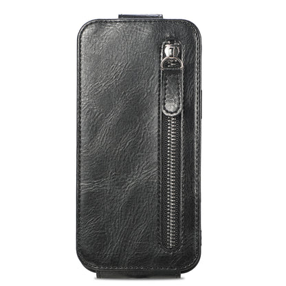 iPhone 13 mini Zipper Wallet Case - Vertical Flip Leather Phone Cover with Multiple Card Slots and Stand