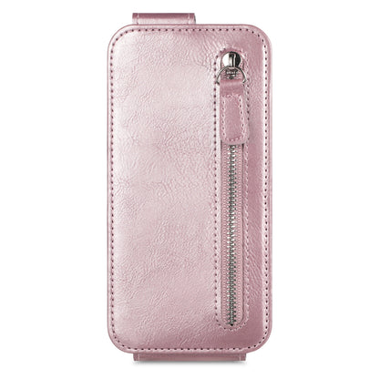 iPhone 11 Zipper Wallet Case - Vertical Flip Leather Phone Cover with Multiple Card Slots and Stand