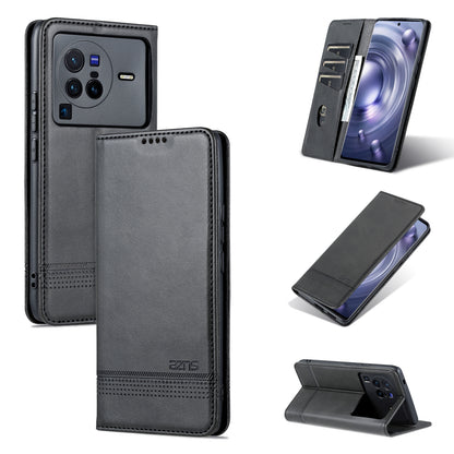 Vivo X80 Pro Leather Wallet Case with Card Holder & Magnetic Closure