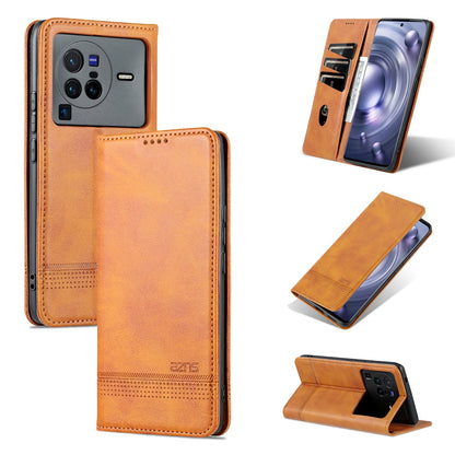 Vivo X80 Pro Leather Wallet Case with Card Holder & Magnetic Closure