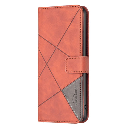 Motorola Moto E32 4G Rhombus Texture Leather Phone Case with Magnetic Buckle and Card Holder