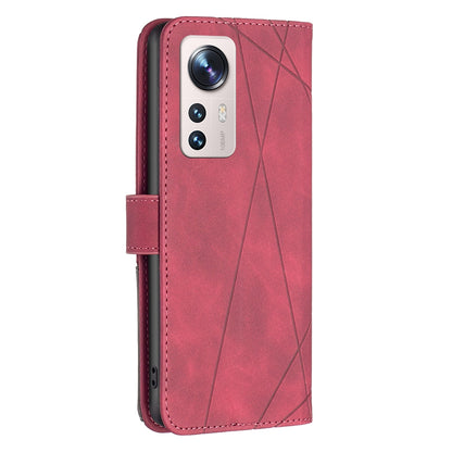 Xiaomi 12 Lite Rhombus Texture Leather Phone Case with Magnetic Buckle and Card Holder