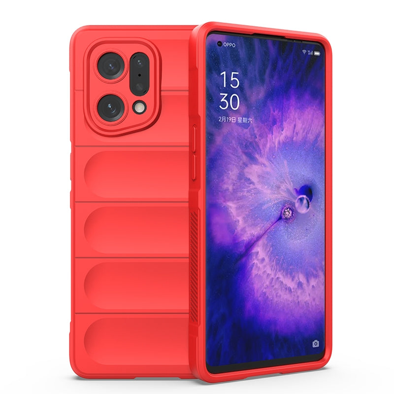 OPPO Find X5 Magic Shield TPU + Flannel Phone Case - Stylish, Durable, and Lightweight Protection