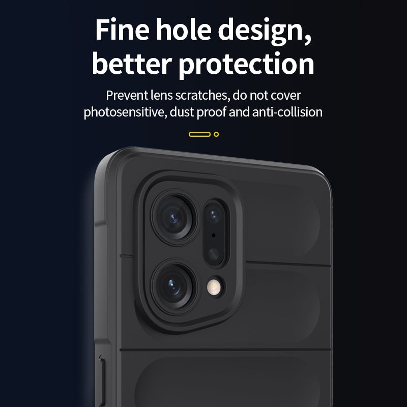 OPPO Find X5 Magic Shield TPU + Flannel Phone Case - Stylish, Durable, and Lightweight Protection