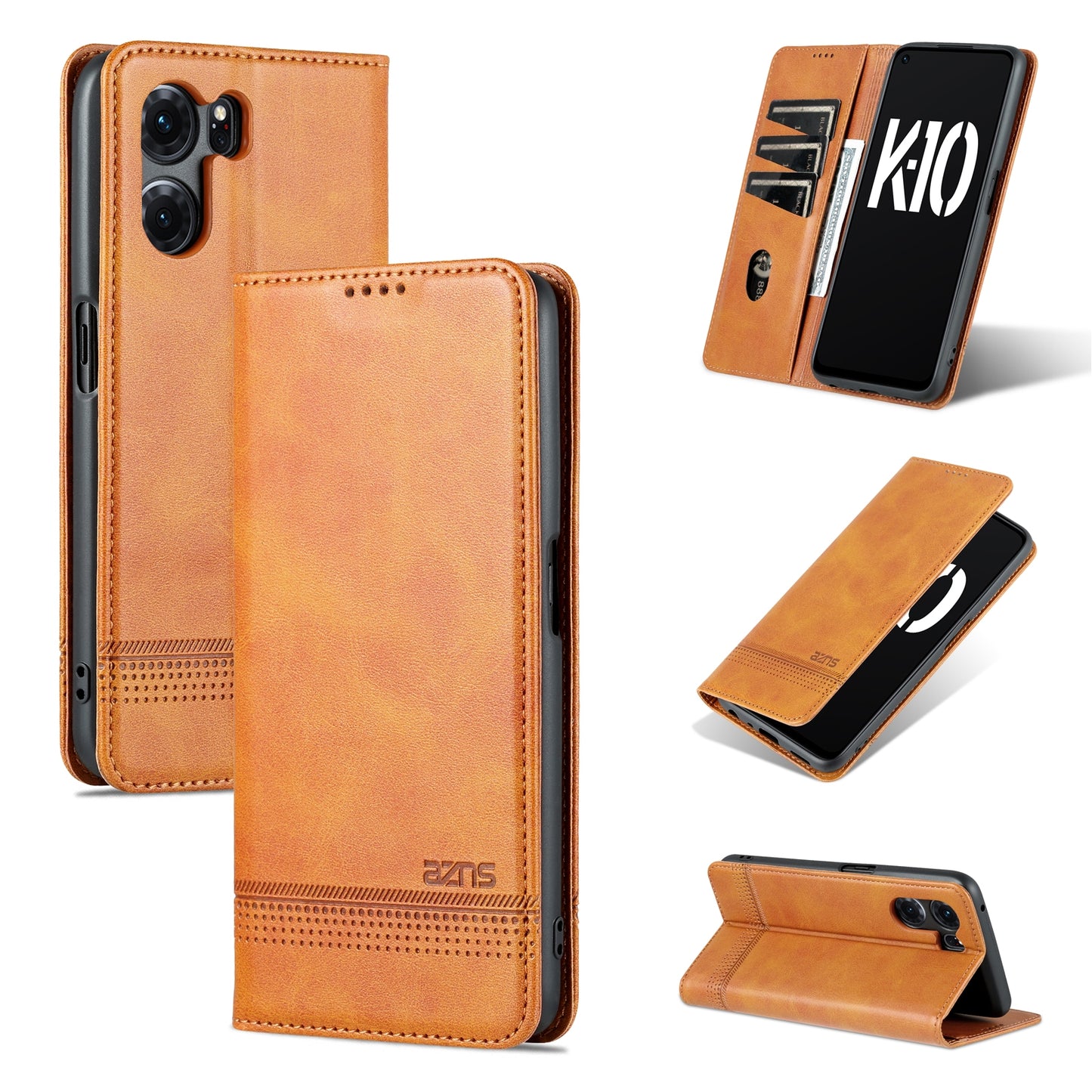 OPPO K10 5G China Leather Wallet Case with Card Holder & Magnetic Closure