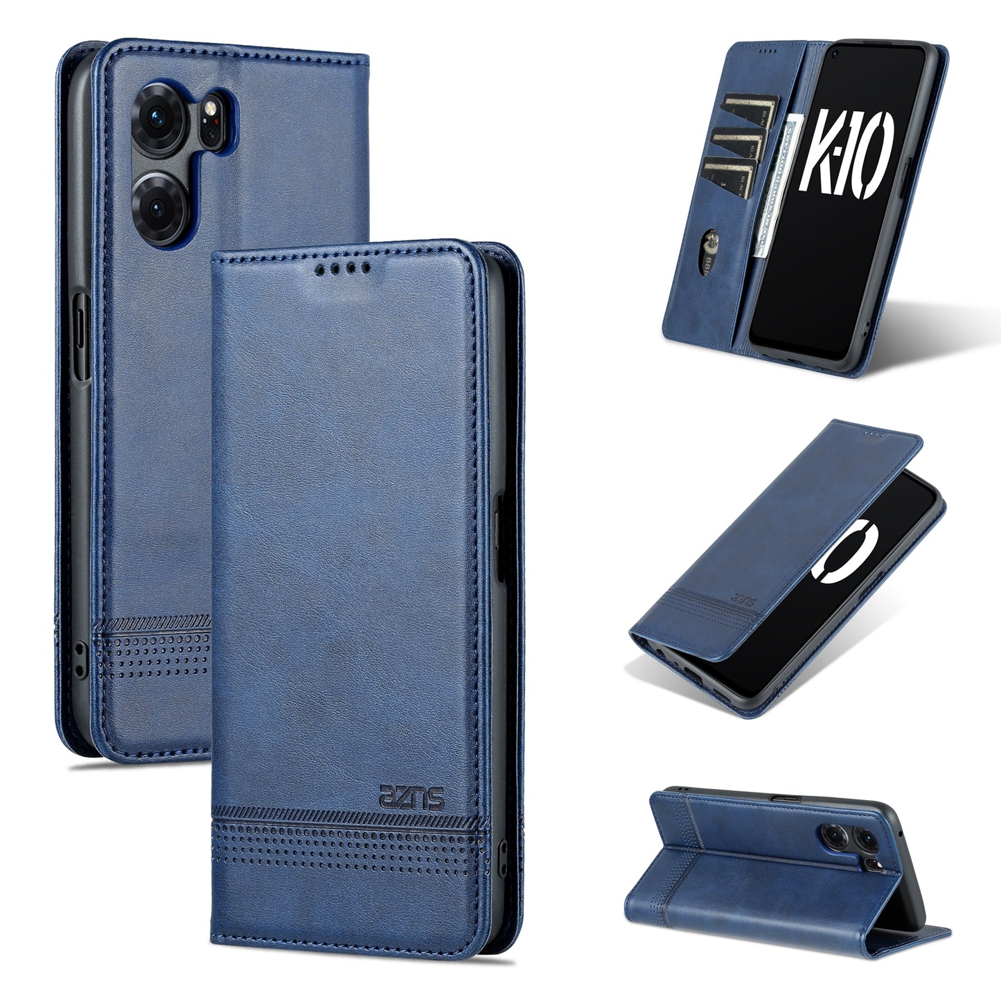 OPPO K10 5G China Leather Wallet Case with Card Holder & Magnetic Closure