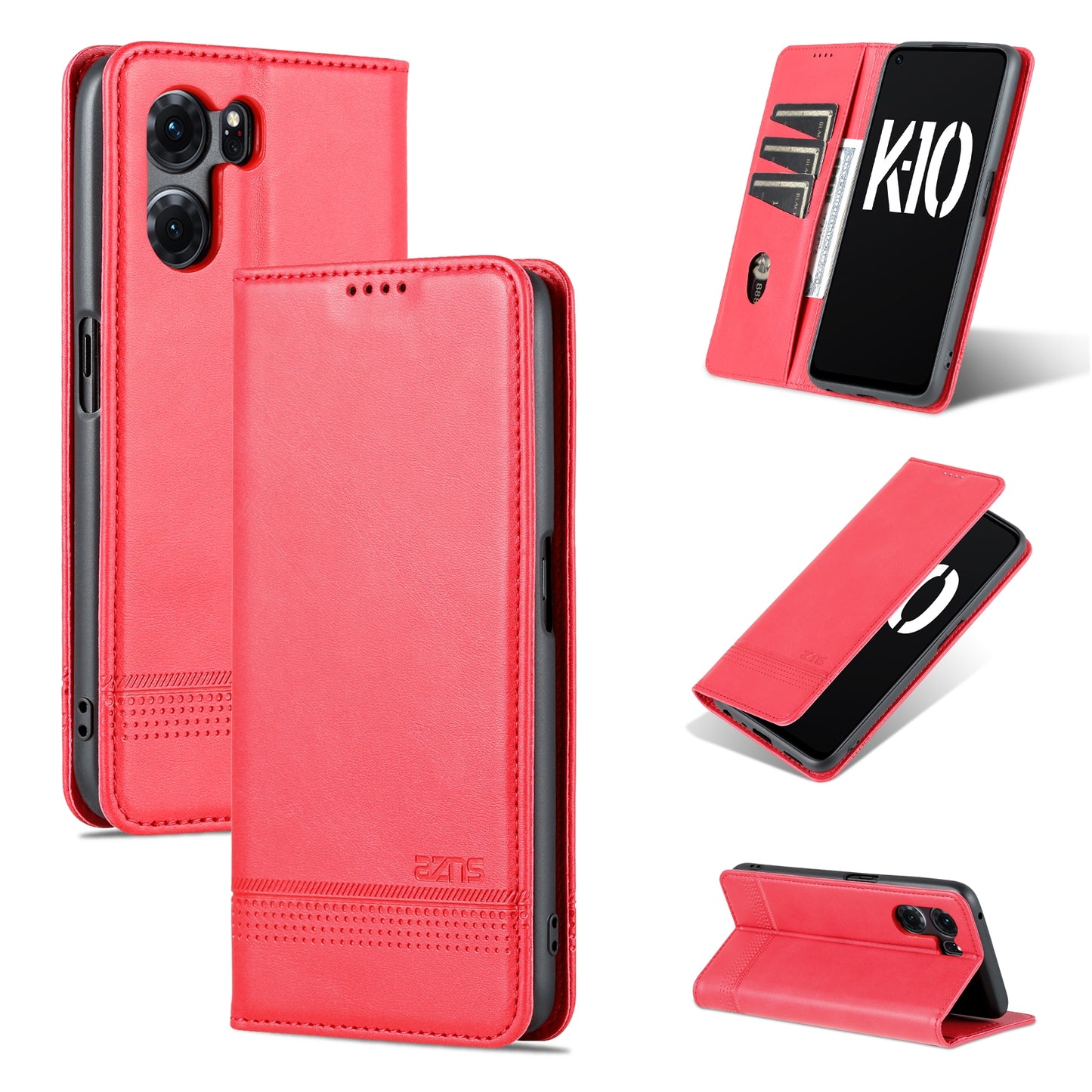 OPPO K10 5G China Leather Wallet Case with Card Holder & Magnetic Closure