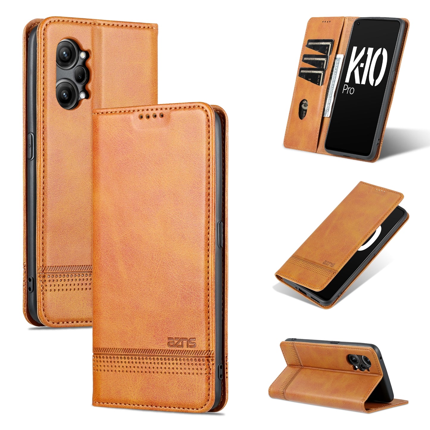 OPPO K10 Pro Leather Wallet Case with Card Holder & Magnetic Closure