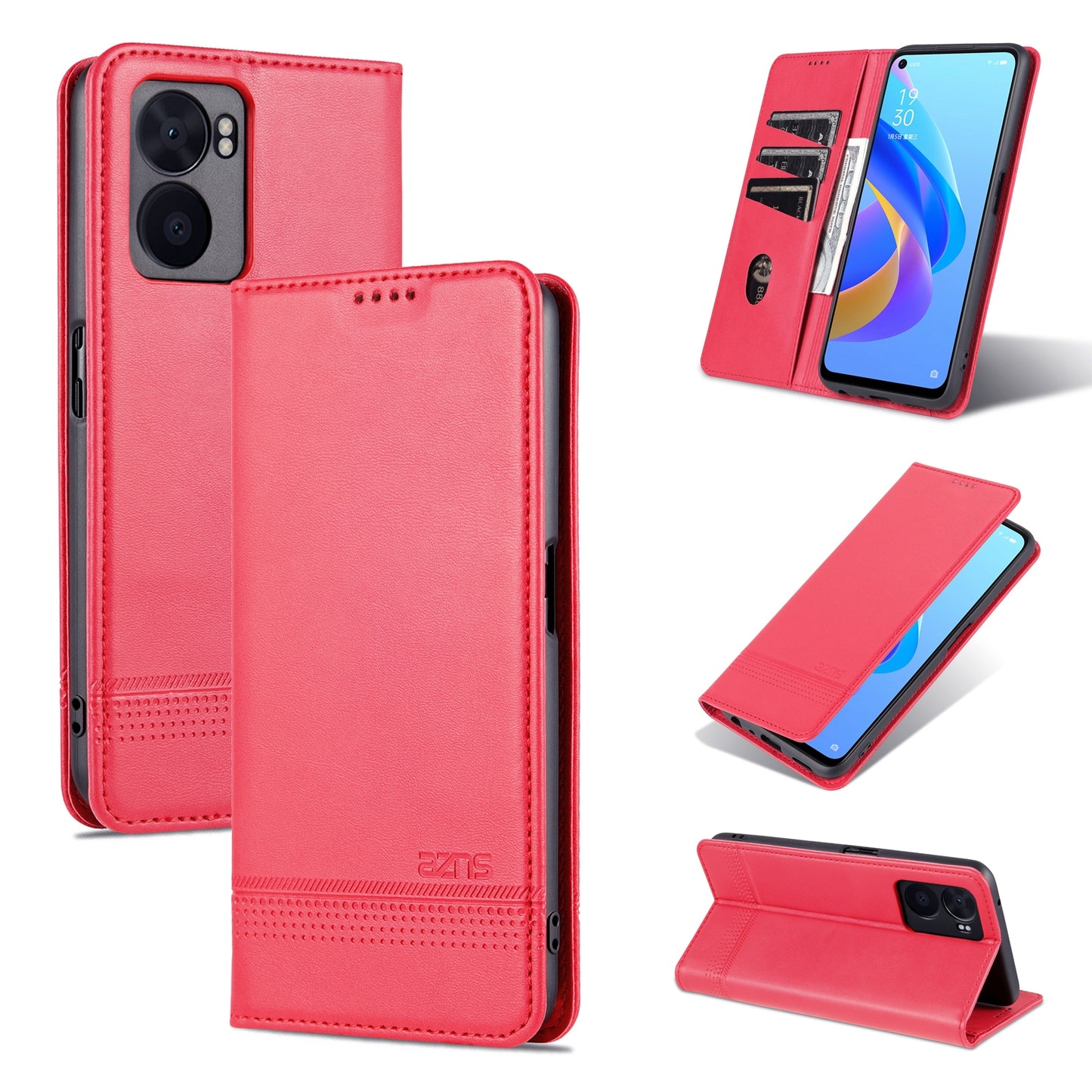 OPPO A57 5G/Realme Q5i/Realme V23 Leather Wallet Case with Card Holder & Magnetic Closure