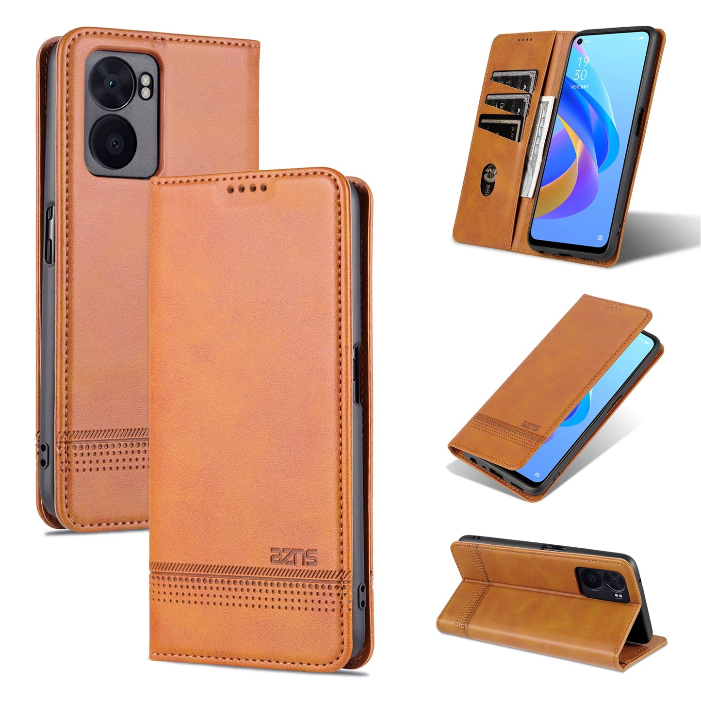 OPPO A57 5G/Realme Q5i/Realme V23 Leather Wallet Case with Card Holder & Magnetic Closure