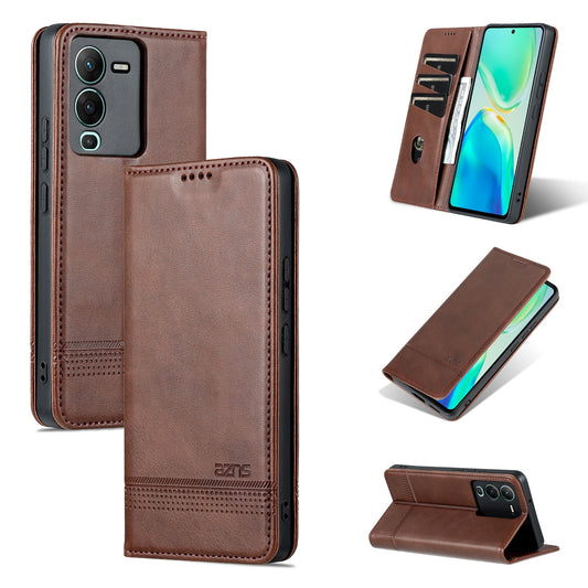 Vivo S15 Leather Wallet Case with Card Holder & Magnetic Closure