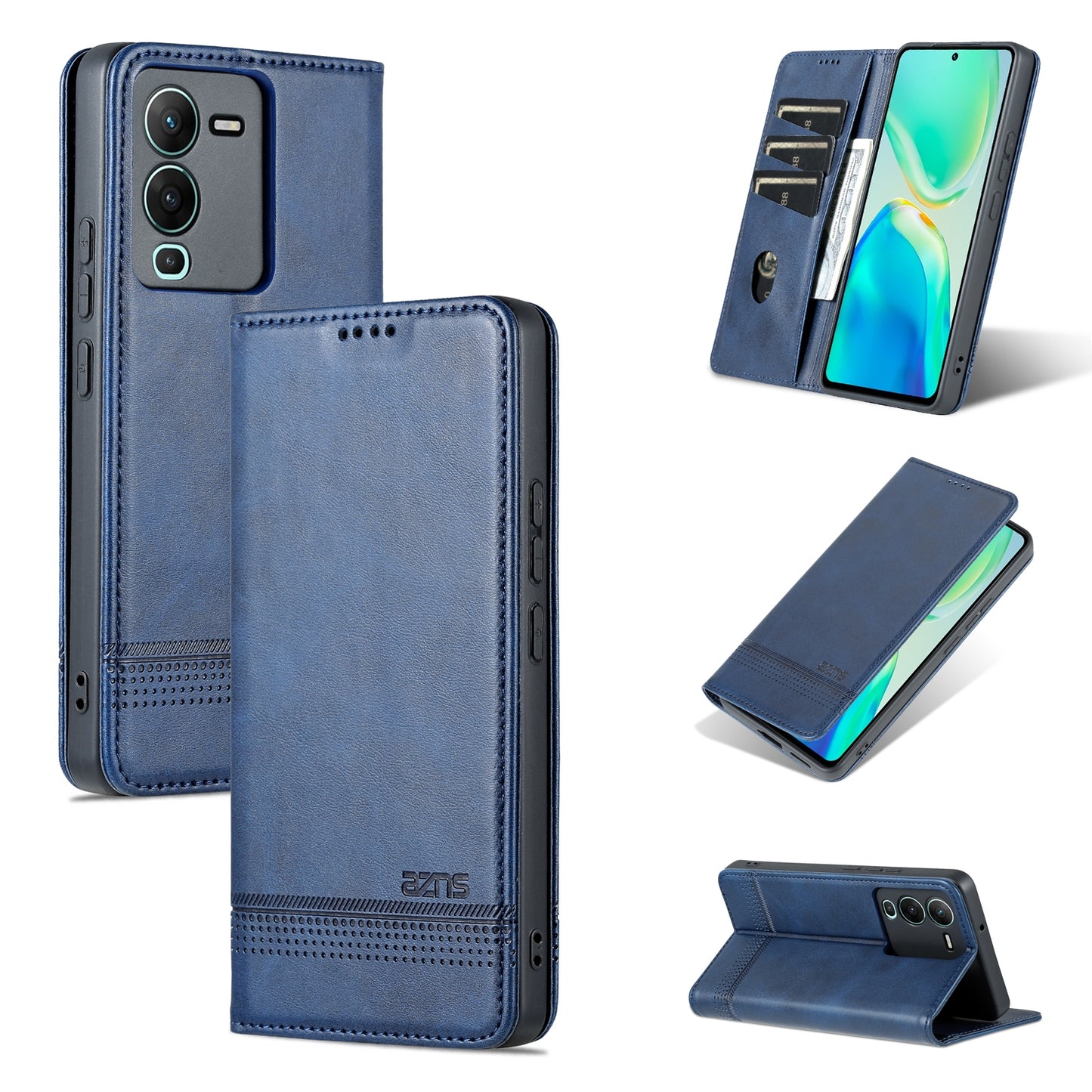 Vivo S15 Leather Wallet Case with Card Holder & Magnetic Closure