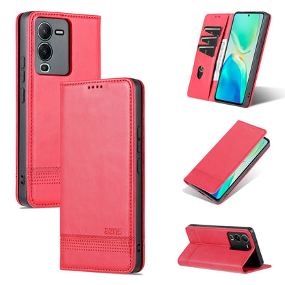 Vivo S15 Leather Wallet Case with Card Holder & Magnetic Closure