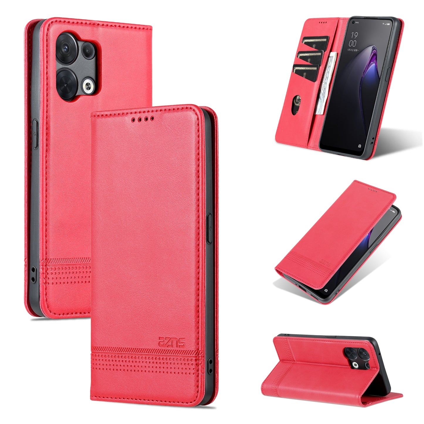 OPPO Reno8 Leather Wallet Case with Card Holder & Magnetic Closure