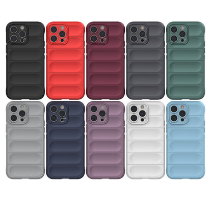 iPhone 14 Pro Max Magic Shield TPU + Flannel Phone Case - Stylish, Durable, and Lightweight Protection