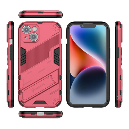 iPhone 14 Shockproof Phone Case - Punk Armor 2-in-1 PC + TPU with Invisible Holder