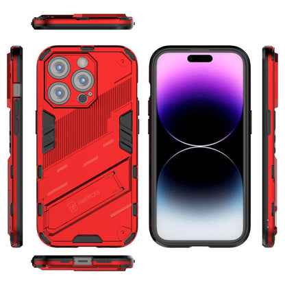 iPhone 14 Pro Max Shockproof Phone Case - Punk Armor 2-in-1 PC + TPU with Invisible Holder