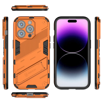 iPhone 14 Pro Max Shockproof Phone Case - Punk Armor 2-in-1 PC + TPU with Invisible Holder