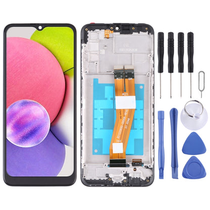 OEM LCD Screen & Digitizer Assembly with Frame for Samsung Galaxy A03s (SM-A037G/A037M) - Full Replacement