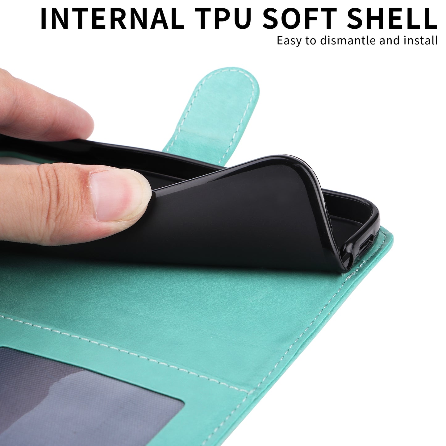 iPhone 11 Sunflower Embossed Leather Wallet Phone Case with Kickstand and Card Holder