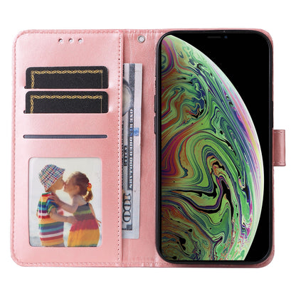 iPhone XS Max Sunflower Embossed Leather Wallet Phone Case with Kickstand and Card Holder