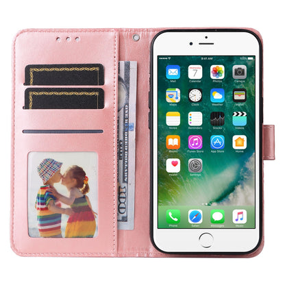 iPhone SE 2022 Sunflower Embossed Leather Wallet Phone Case with Kickstand and Card Holder