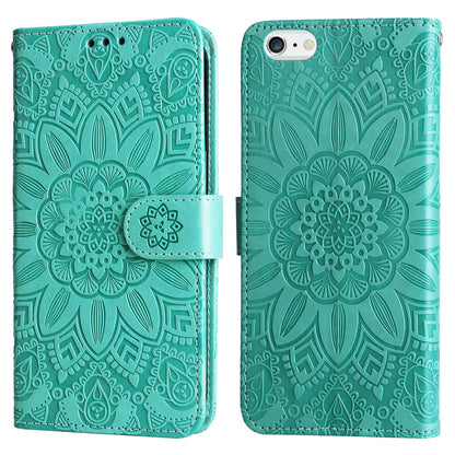 iPhone SE 2020 Sunflower Embossed Leather Wallet Phone Case with Kickstand and Card Holder