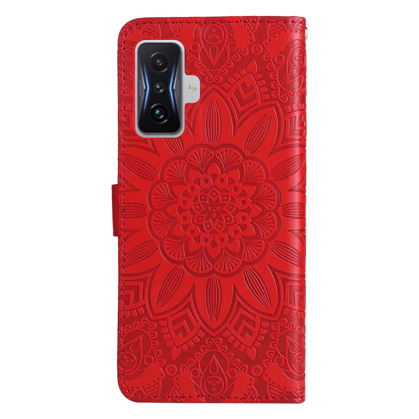 Xiaomi Redmi K50 Gaming 5G Sunflower Embossed Leather Wallet Phone Case with Kickstand and Card Holder