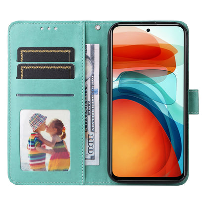 Xiaomi Redmi Note 10 Pro 5G Sunflower Embossed Leather Wallet Phone Case with Kickstand and Card Holder