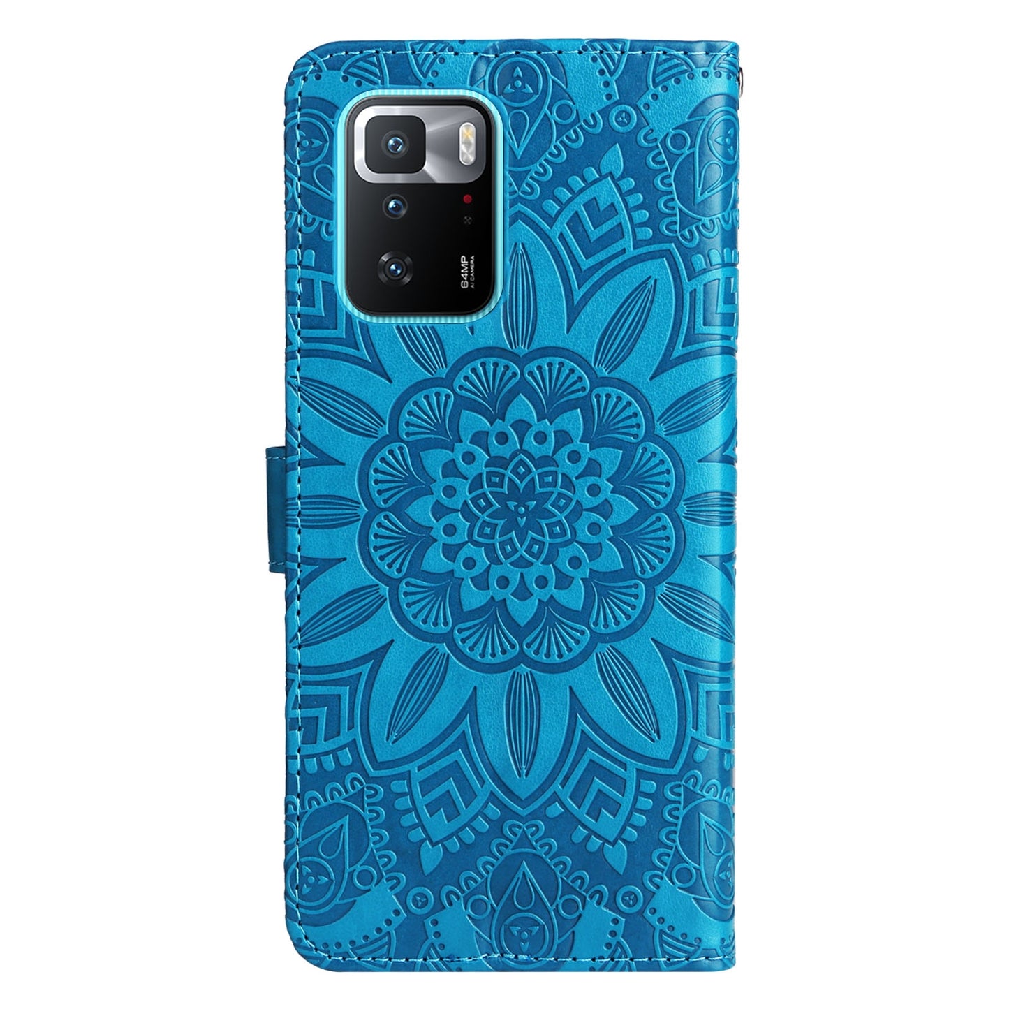 Xiaomi Redmi Note 10 Pro 5G Sunflower Embossed Leather Wallet Phone Case with Kickstand and Card Holder