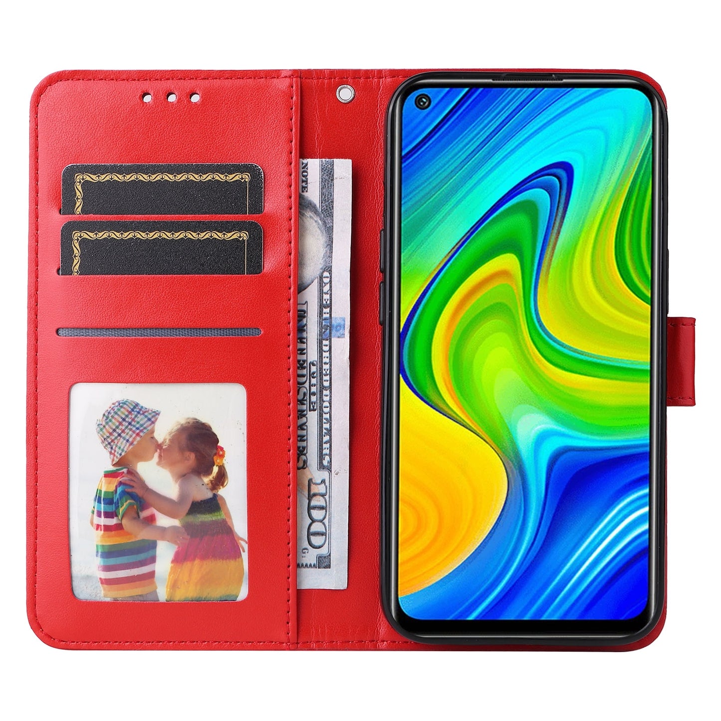 Xiaomi Redmi Note 9 4G Sunflower Embossed Leather Wallet Phone Case with Kickstand and Card Holder